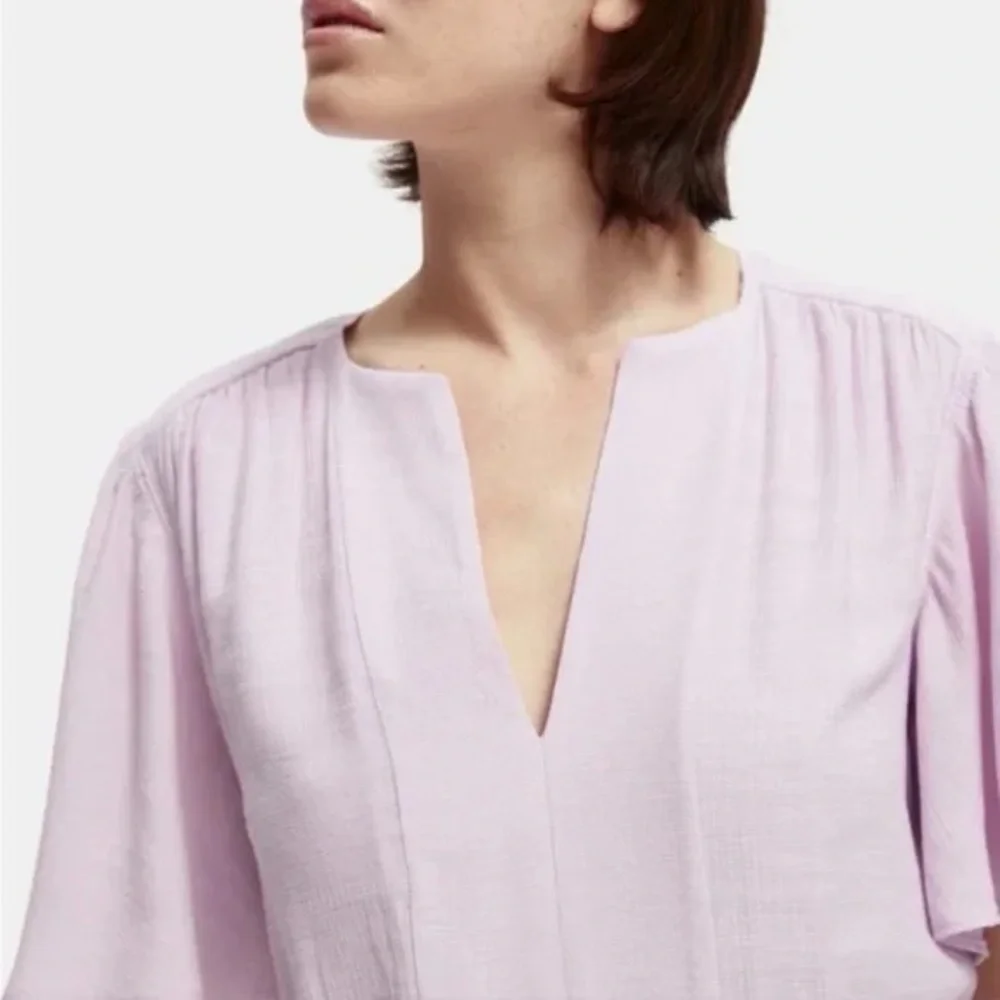 Scotch & Soda Purple Ruffled Puff Sleeve Mini Dress - Picture 4 of 5